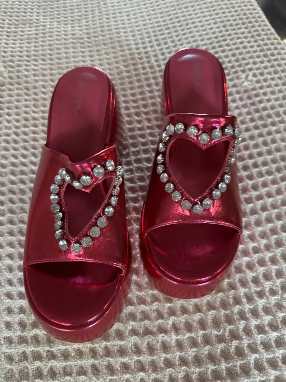 Nasty Gal Pink Heart Platforms
